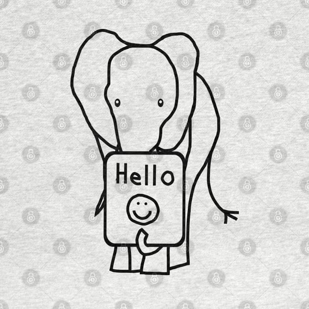 Elephant says Hello Outline by ellenhenryart